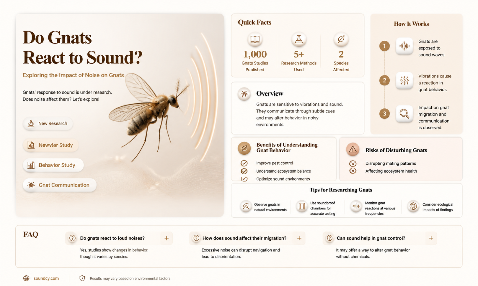 are gnats affected by sound