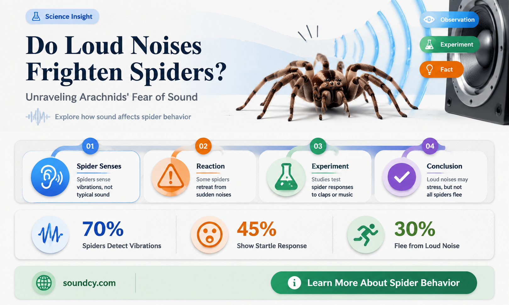 are spiders scared of sound