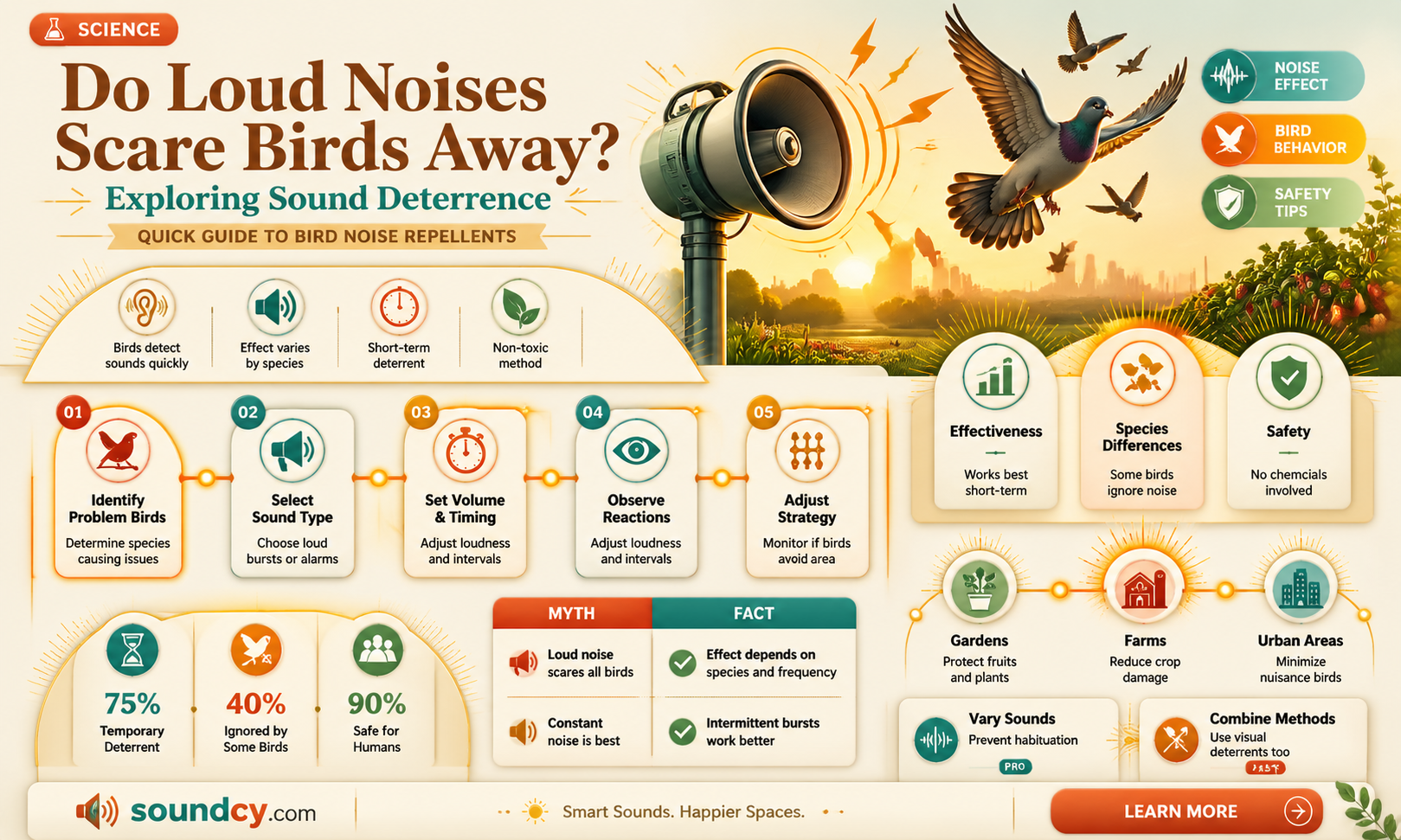 are birds deterred by sound