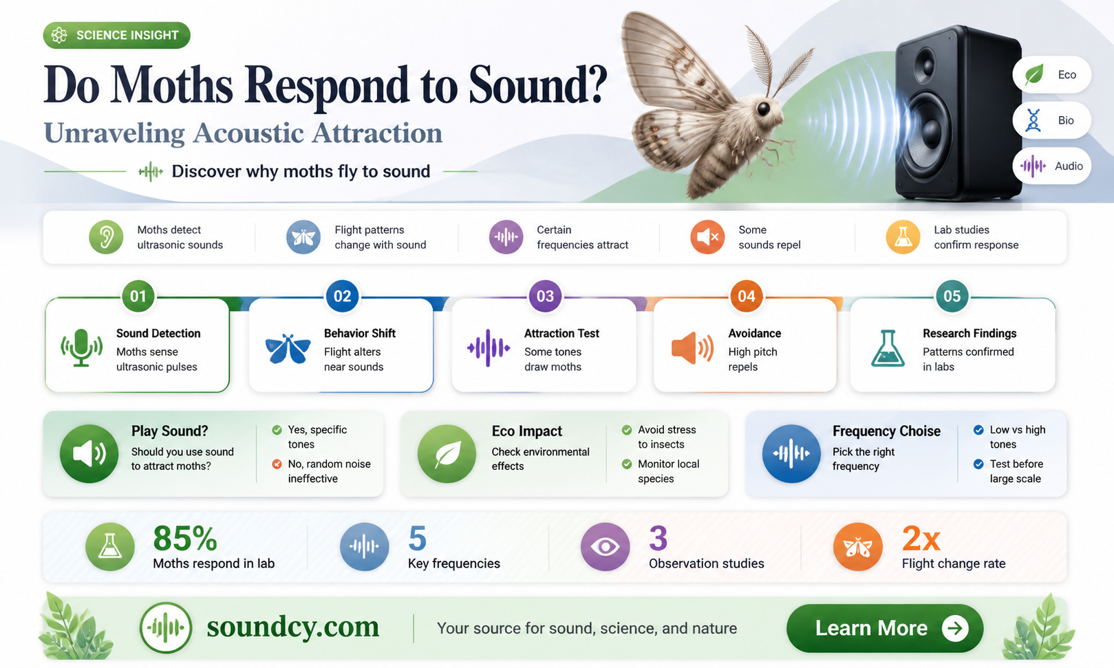 are moths attracted to sound