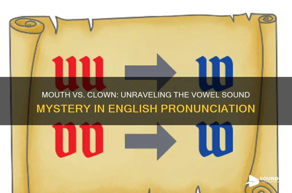 do mouth and clown have the same vowel sound
