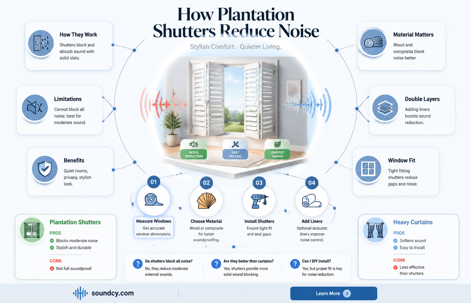 are plantation shutters sound proof