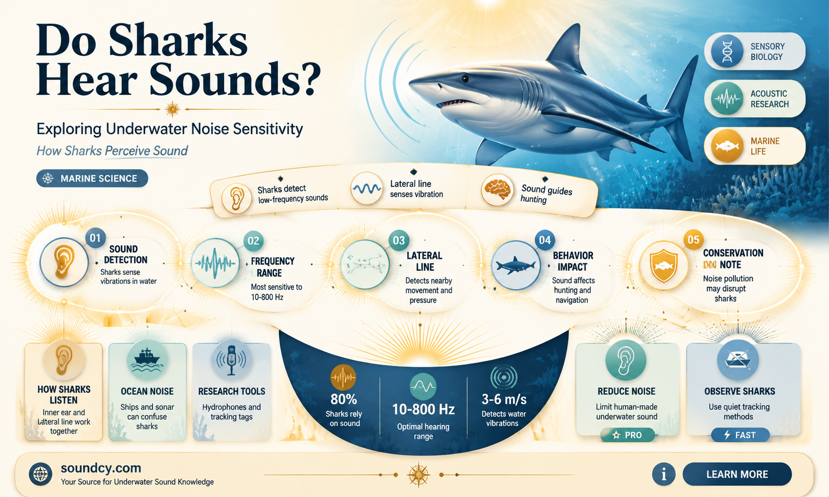 are sharks sensitive to sound