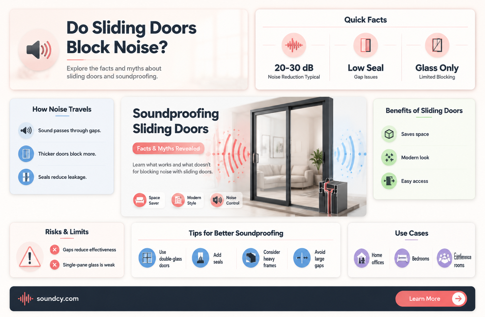 are sliding doors sound proof