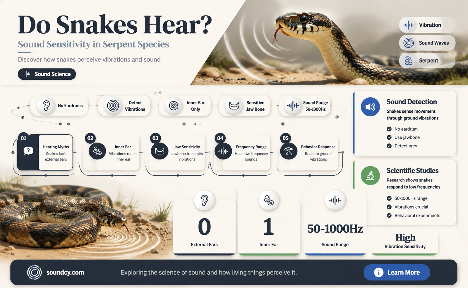 are snakes sensitive to sound