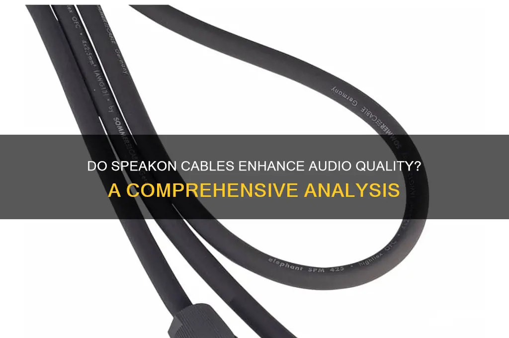 do speakon cables improve sound