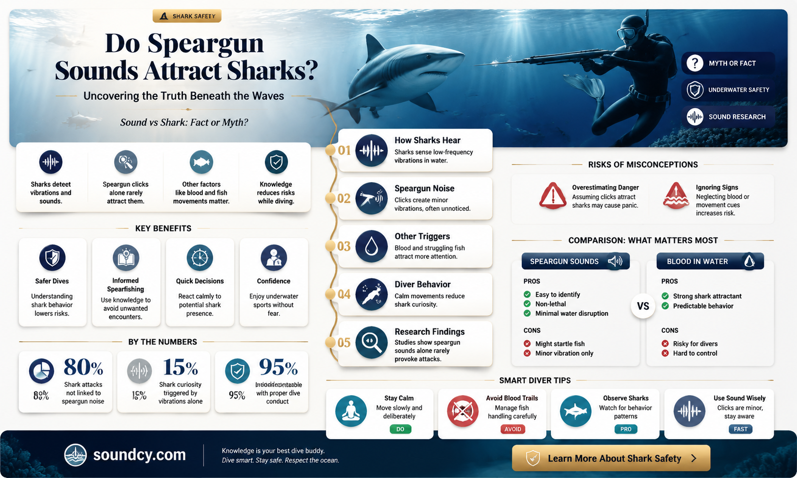 are sharks attracted to the sound of a speargun