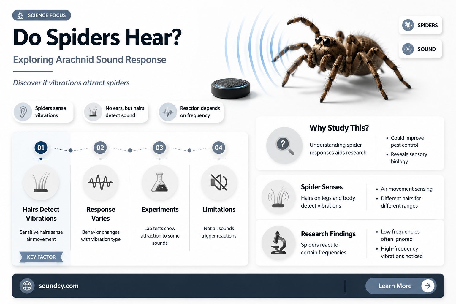 are spiders attracted to sound