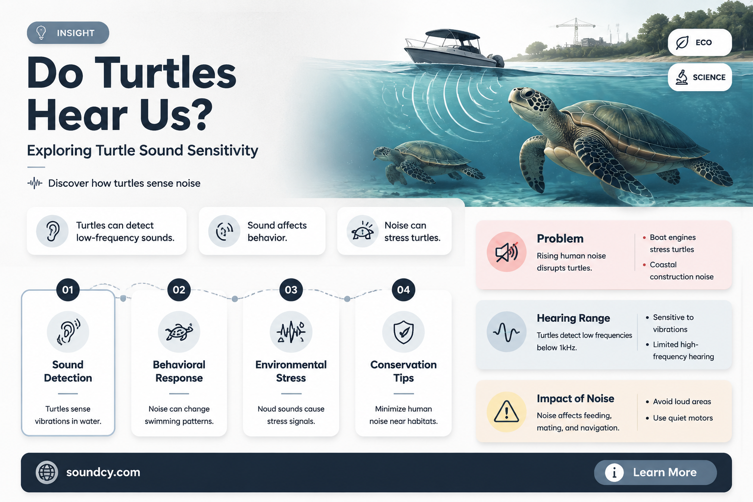are turtles sensitive to sound