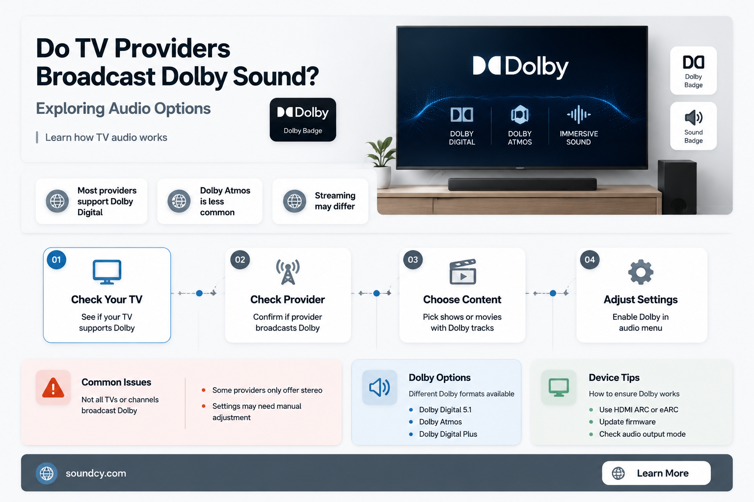 do any television service providers broadcast dolby sound signals