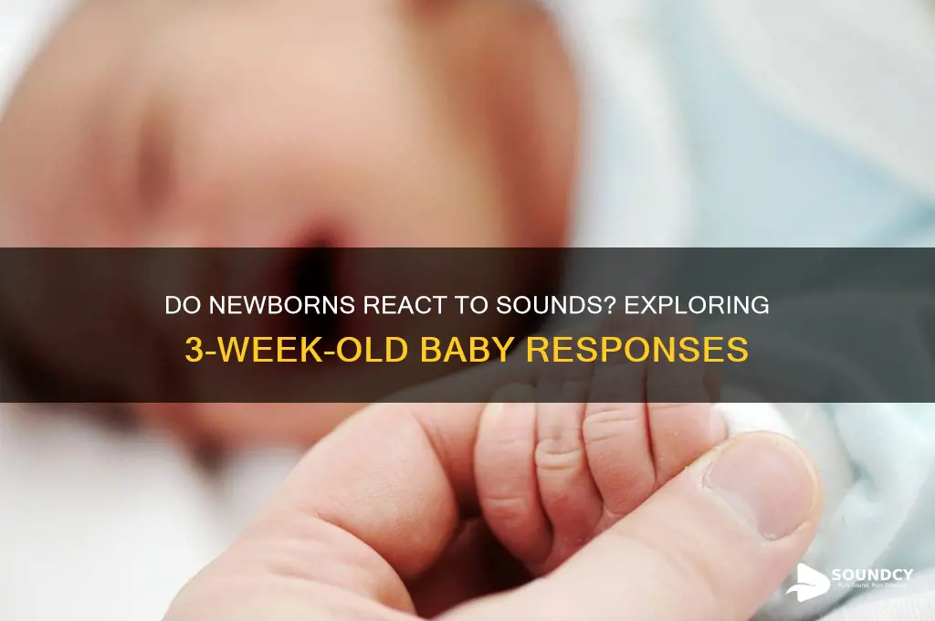 does a three week old baby respond to sound