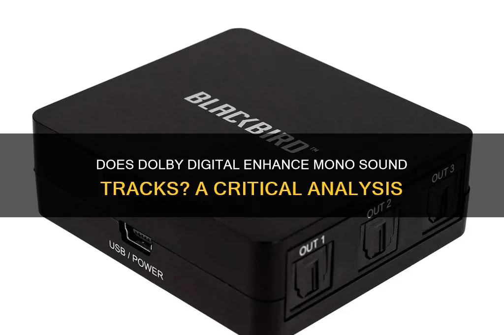 does dolby digital matter with one channel sound tracks