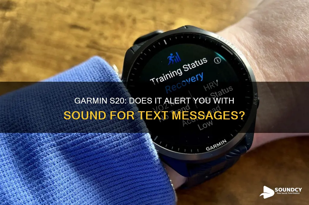 does garmin s20 make a sound when receiving text