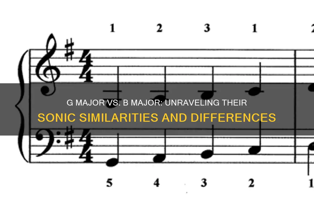 does key of g and b major sound similar