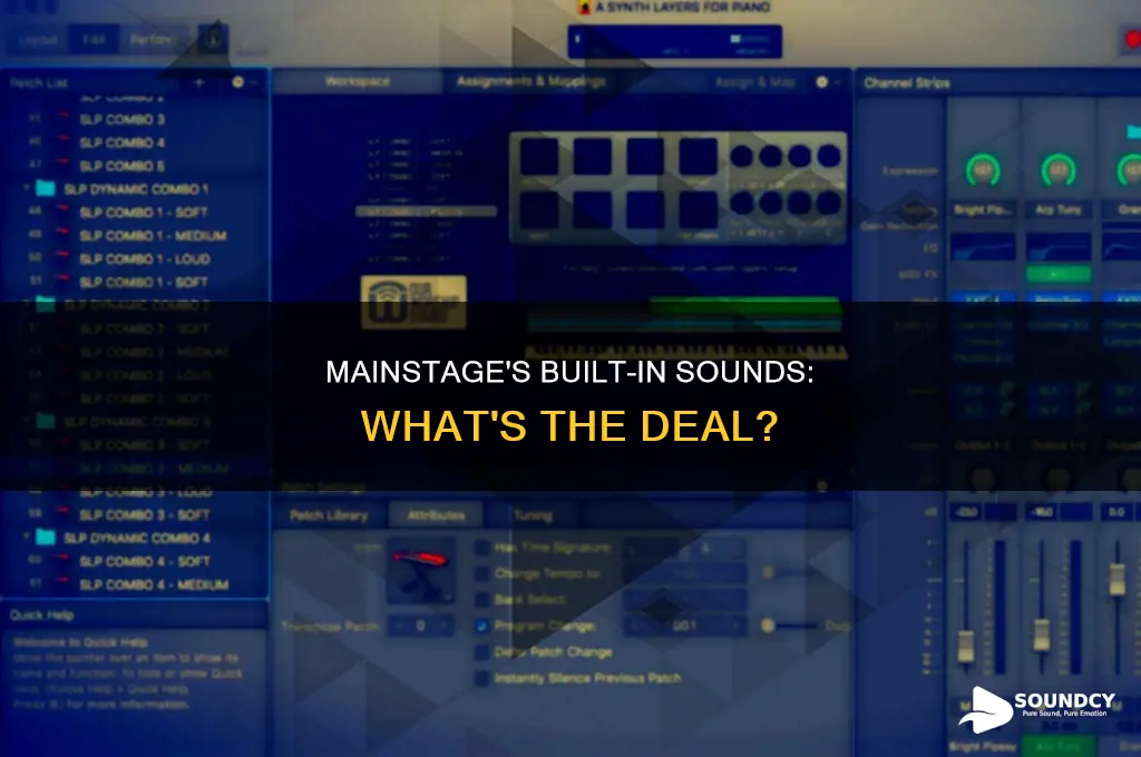 does mainstage have built in sounds