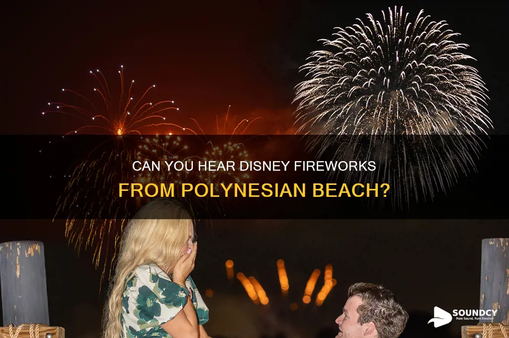 does polynesian beach have sound of the disney fireworks