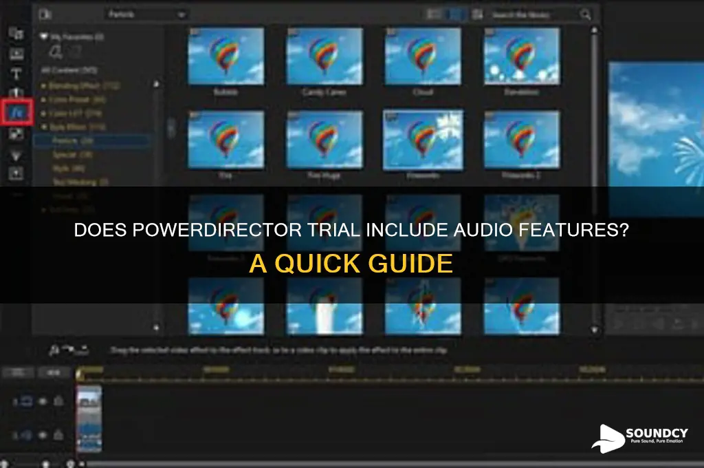 does powerdirector trial have sound