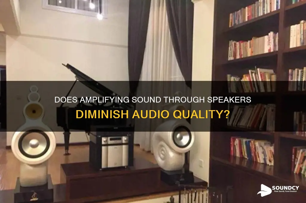 does running sound through speaker amp reduce sound quality