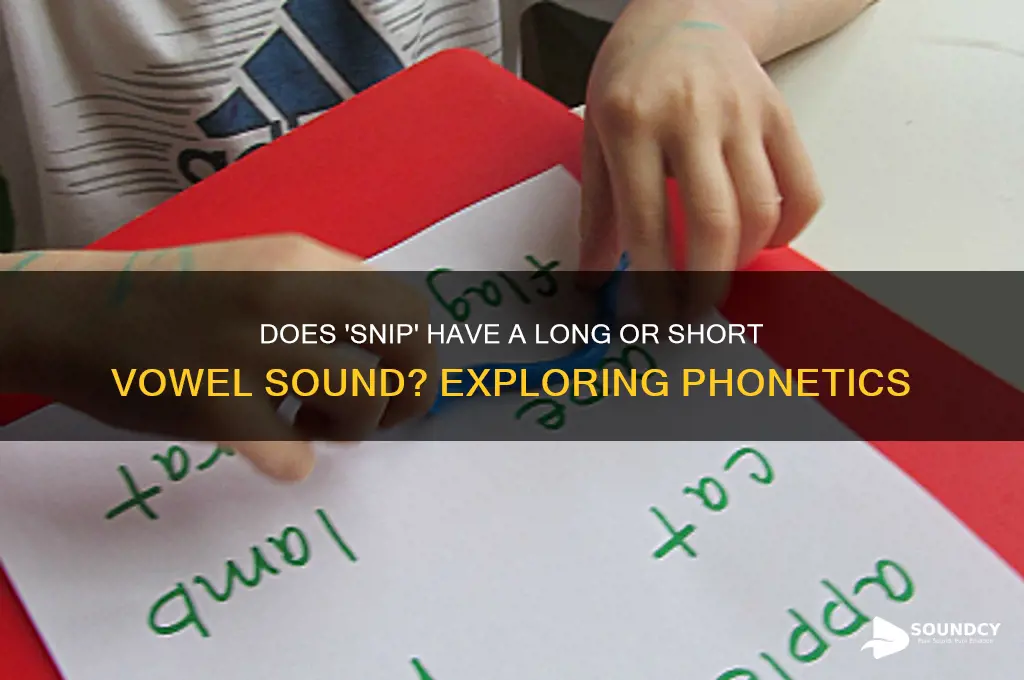 does snip have a long or short vowel sound