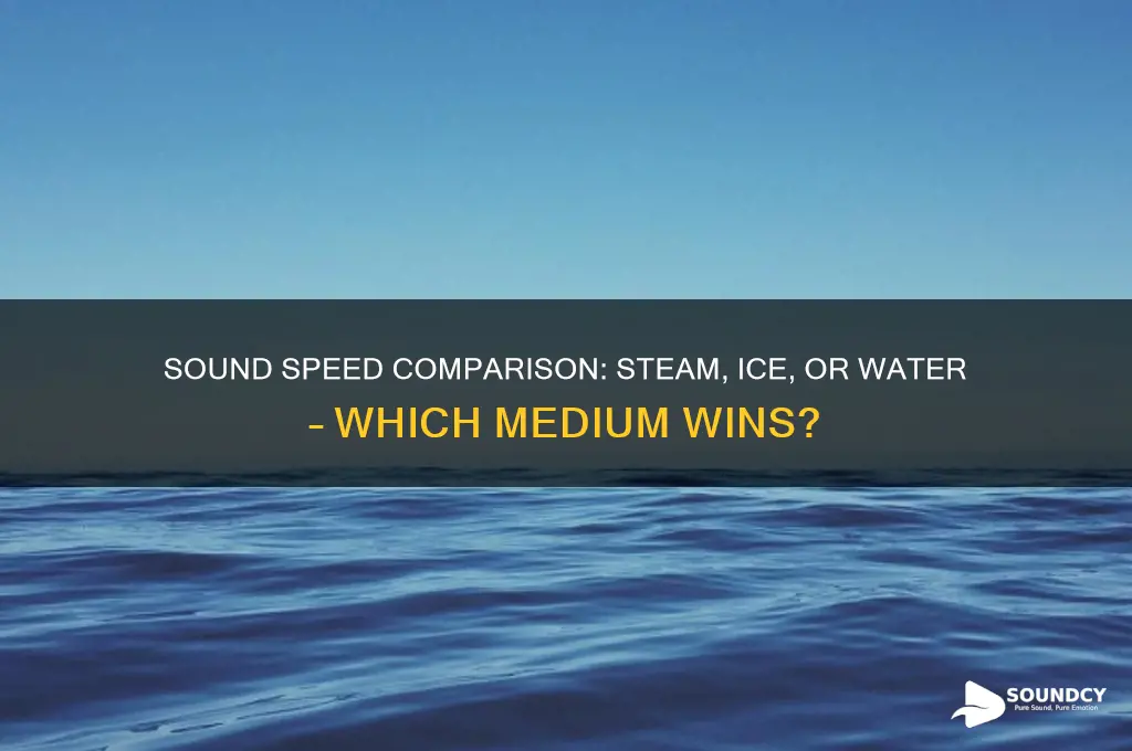 does sound travel faster in steam ice or water