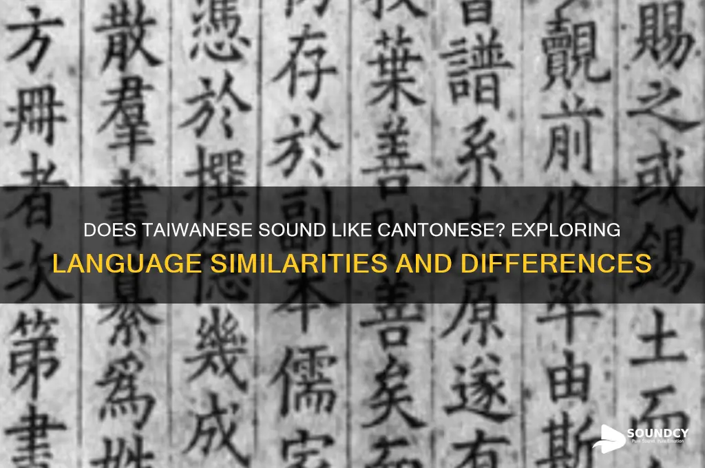 does taiwanese sound like cantonese