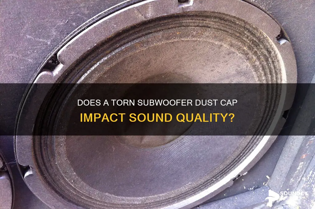 does tear in the sub dust cap affect sound