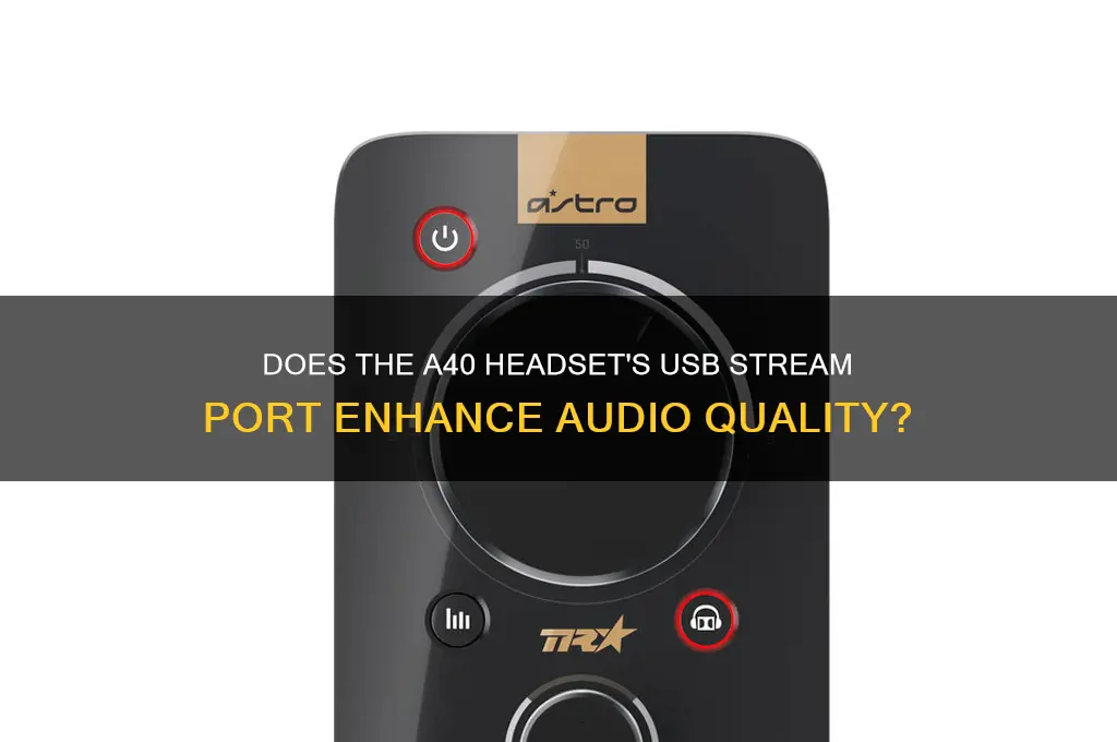 does the stream port on a40 headset usb sound