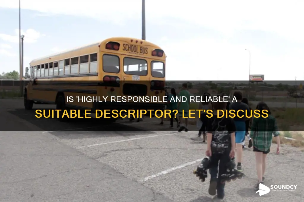 does the term highly responsible and reliable sound ok
