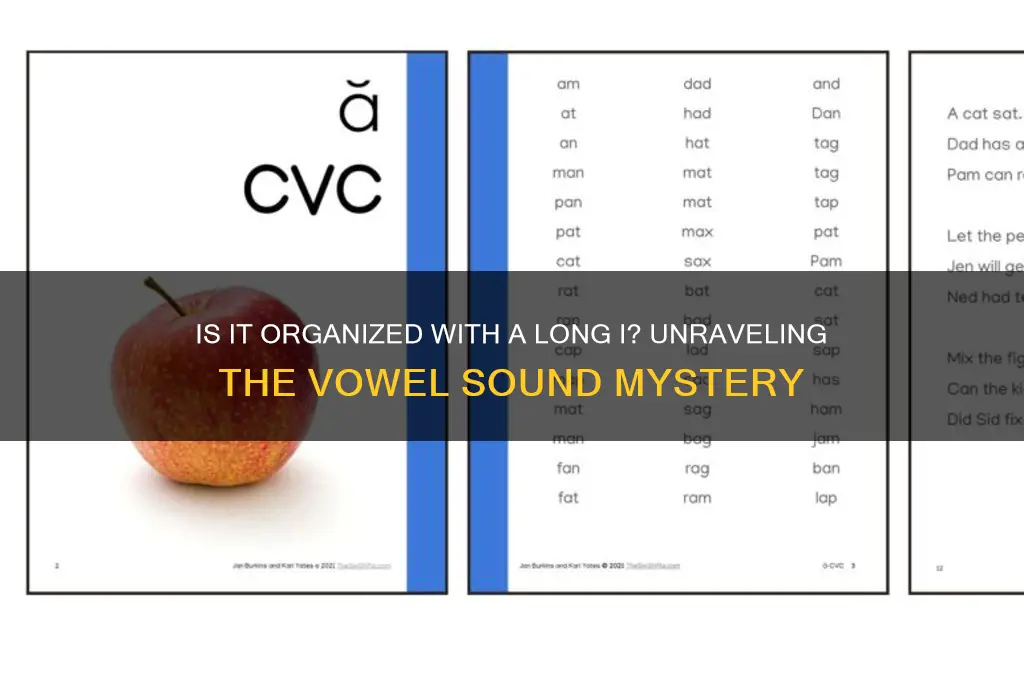 does the word organized have long i vowel sound