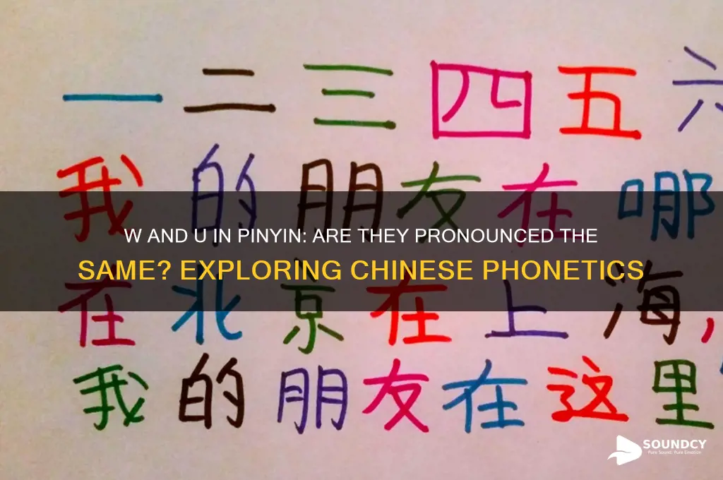 does w and u sound the samw in pinyin