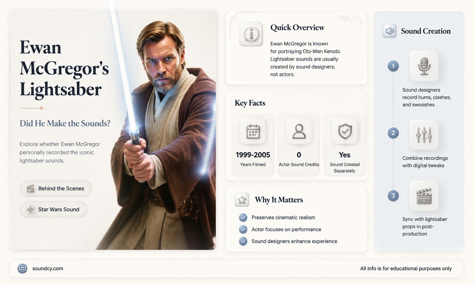 did ewan mcgregor made lightsaber sounds