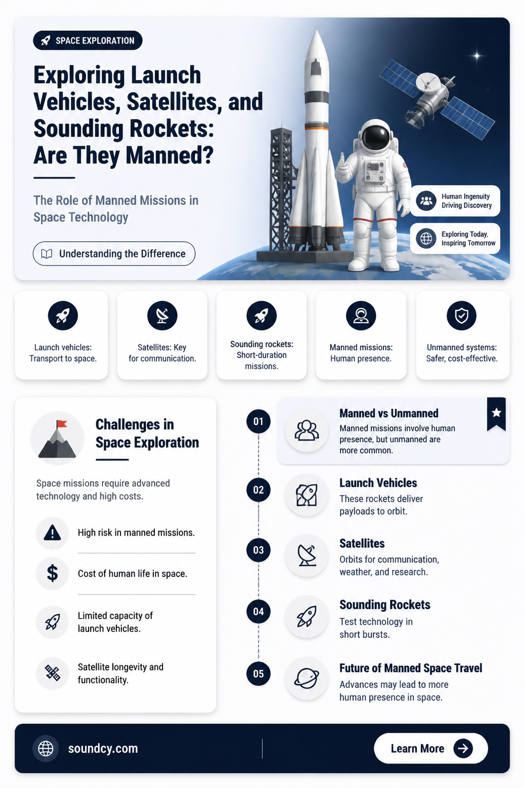 are launch vehicles satellites and sounding rockets manned vehicles