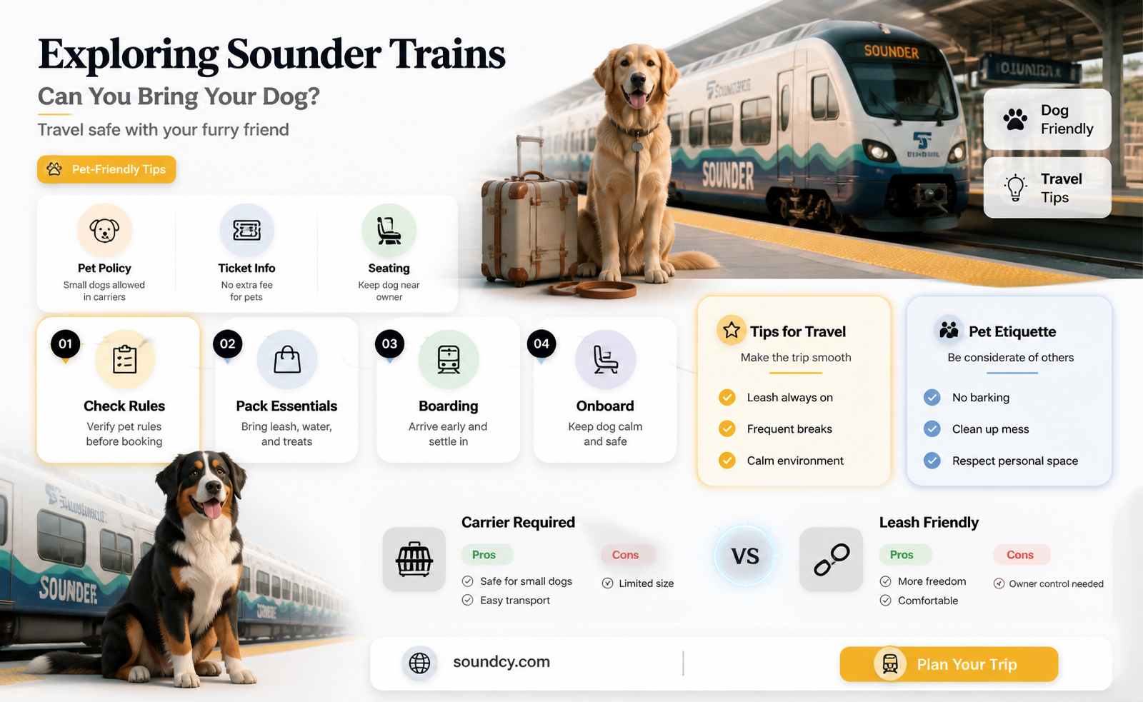 are dogs allowed on sounder trains