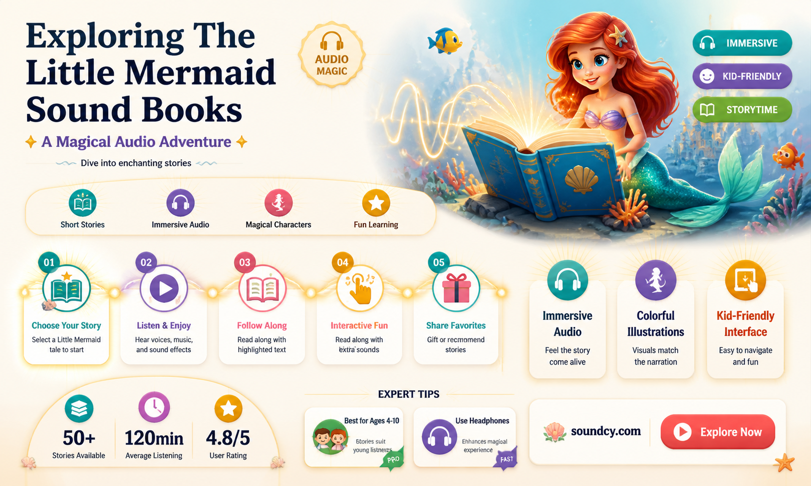 are little mermaid sound books