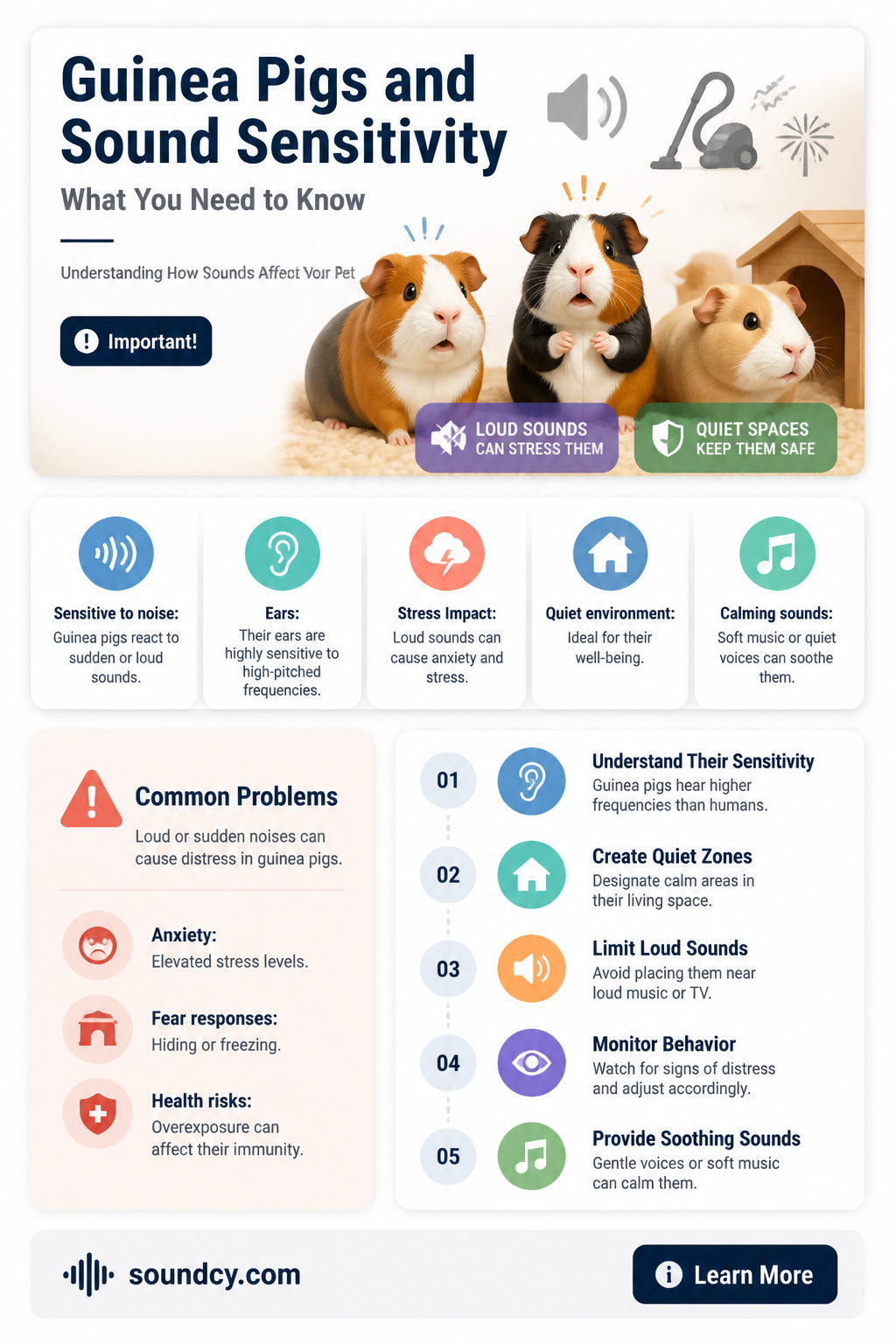 are guinea pigs sensitive to sound