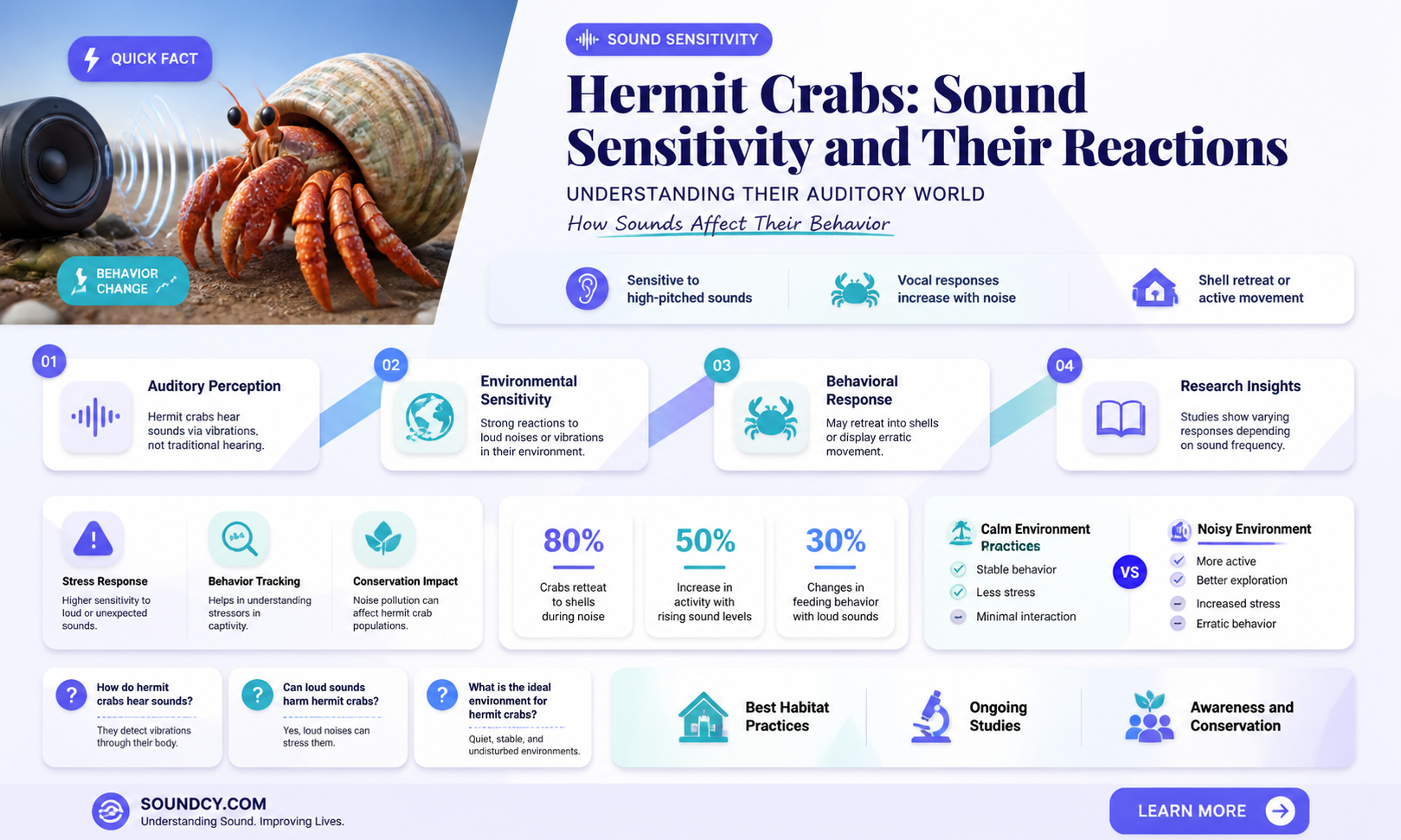 are hermit crabs sensitive to sound