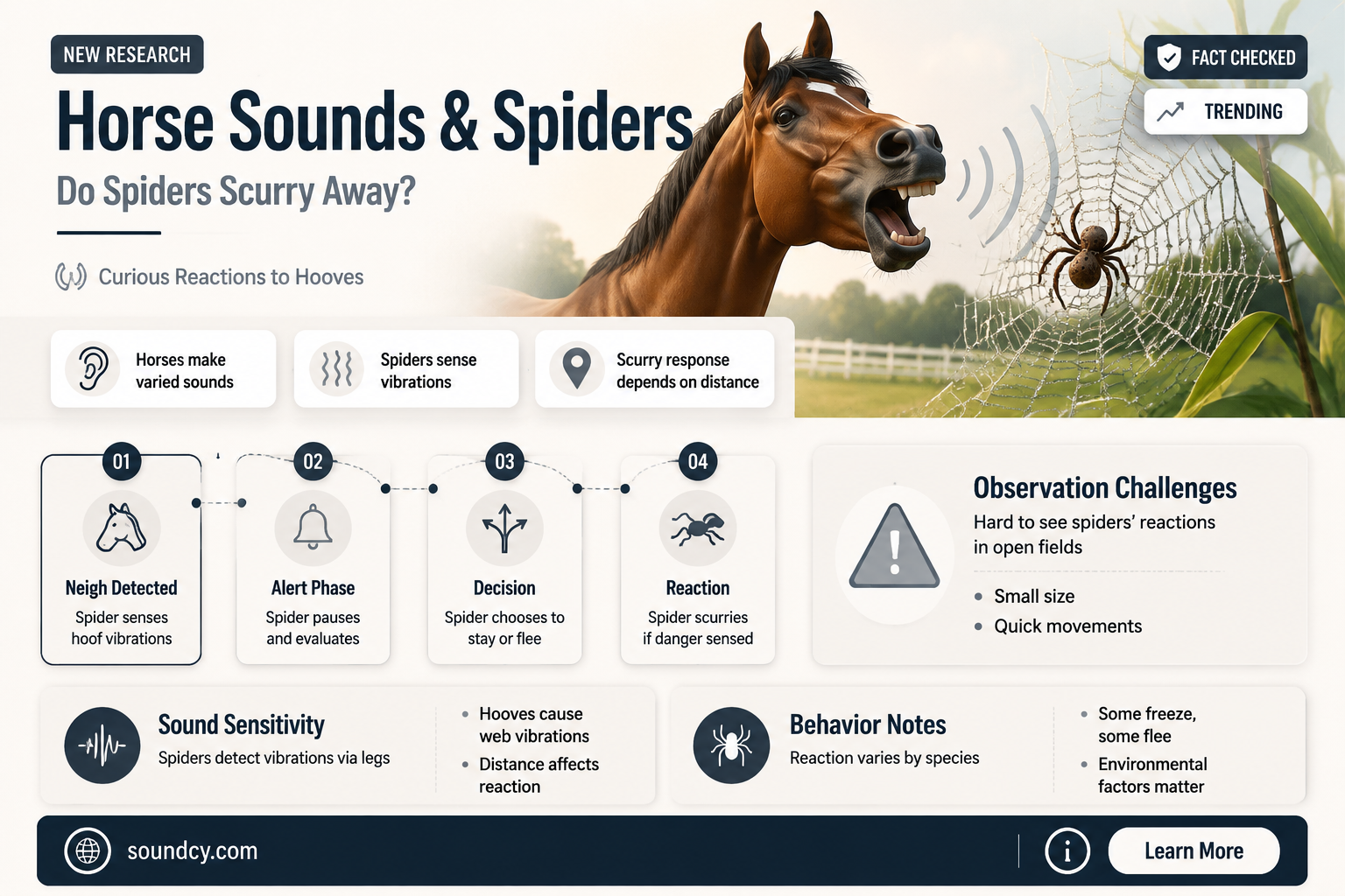 are spiders afraid of horse sounds