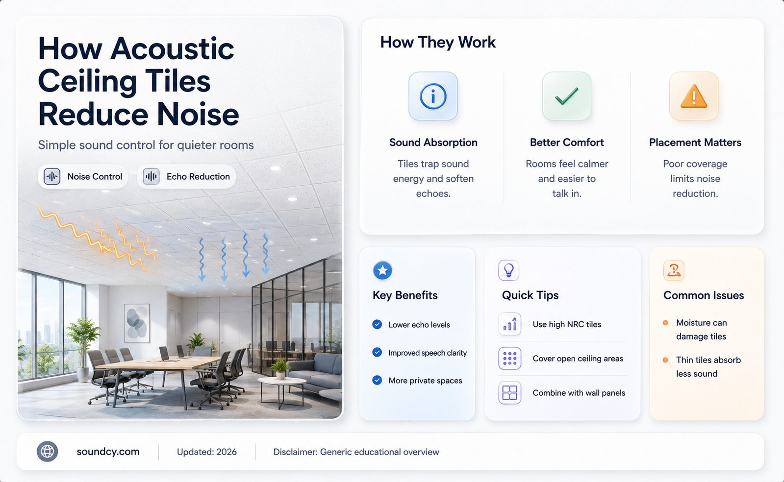 do acoustic ceiling tiles absorb sound