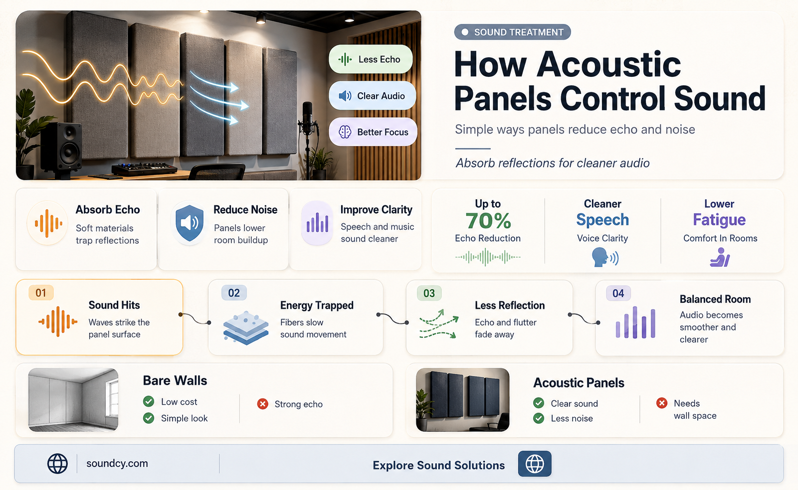 do acoustic panels keep sound in