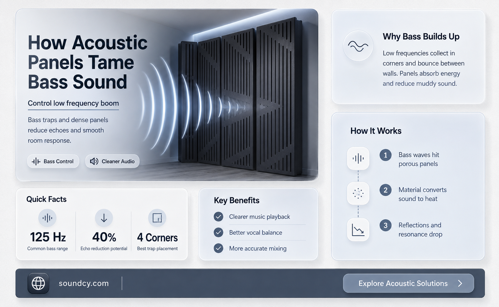 do acoustic panels absorb bass sound