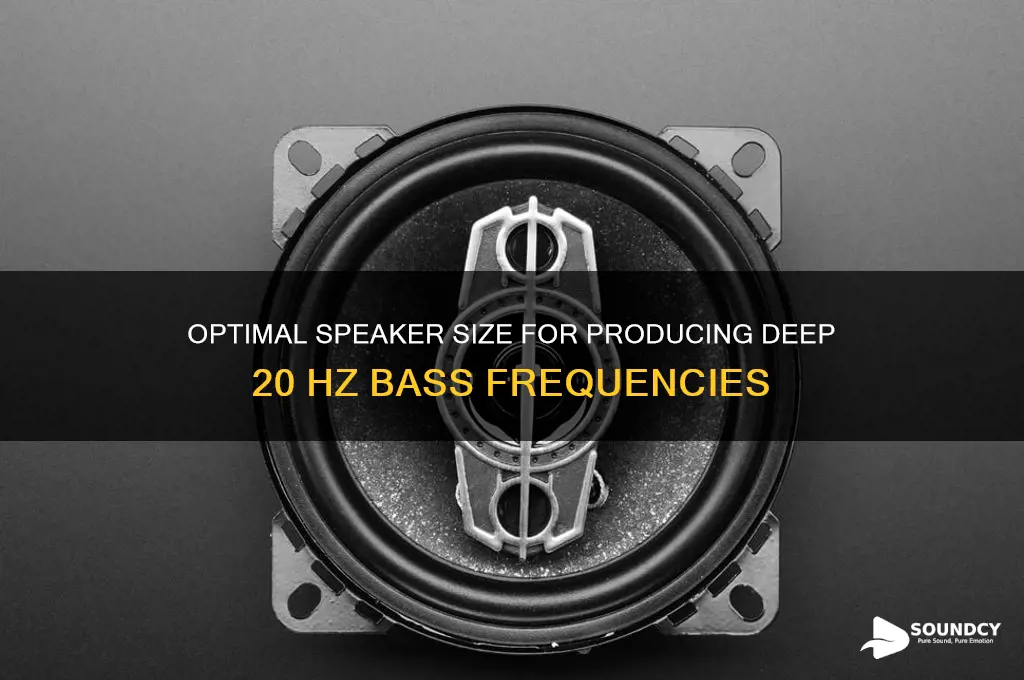 how big a speaker to make 20 hz sound