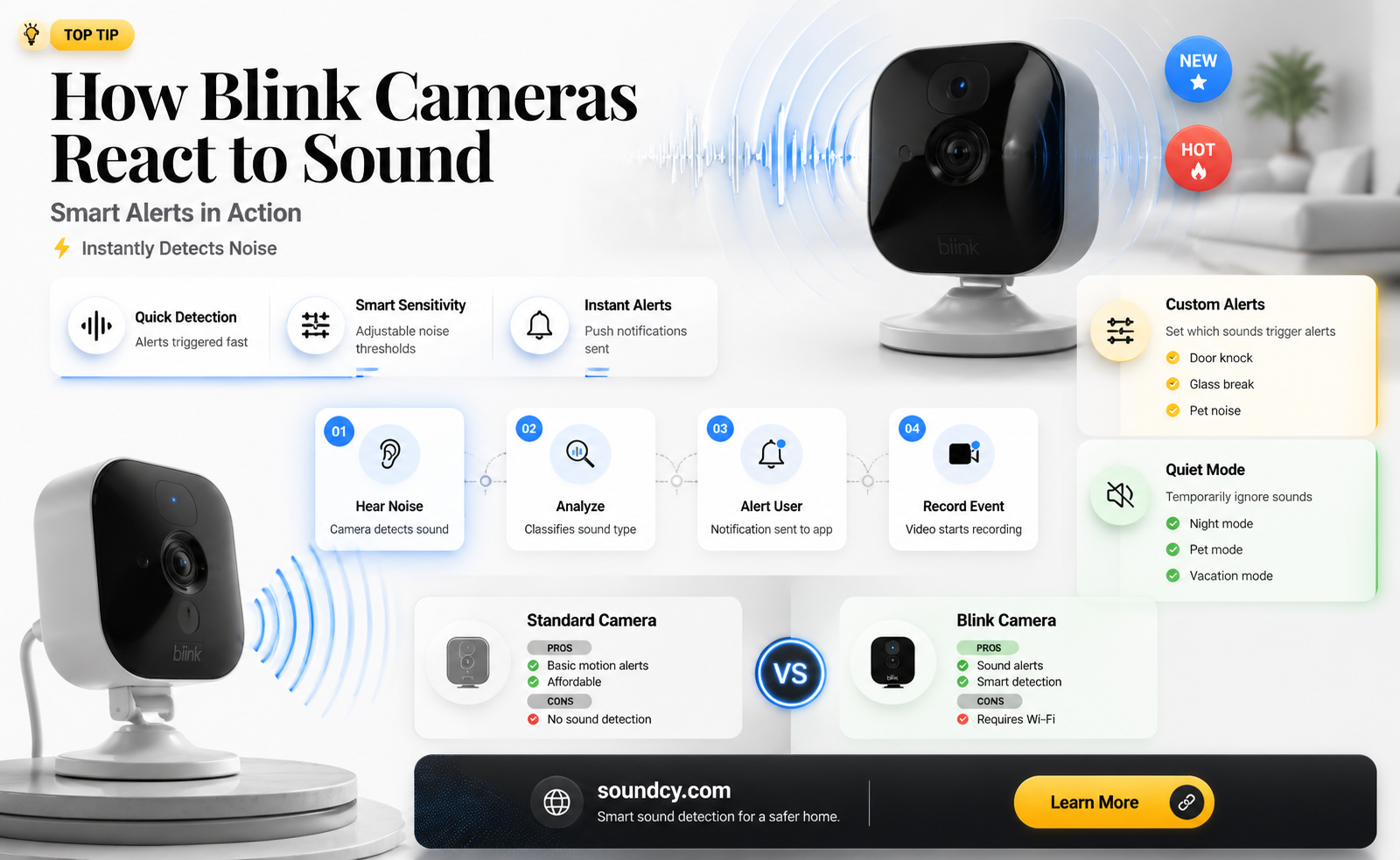 are blink cameras triggered by sound