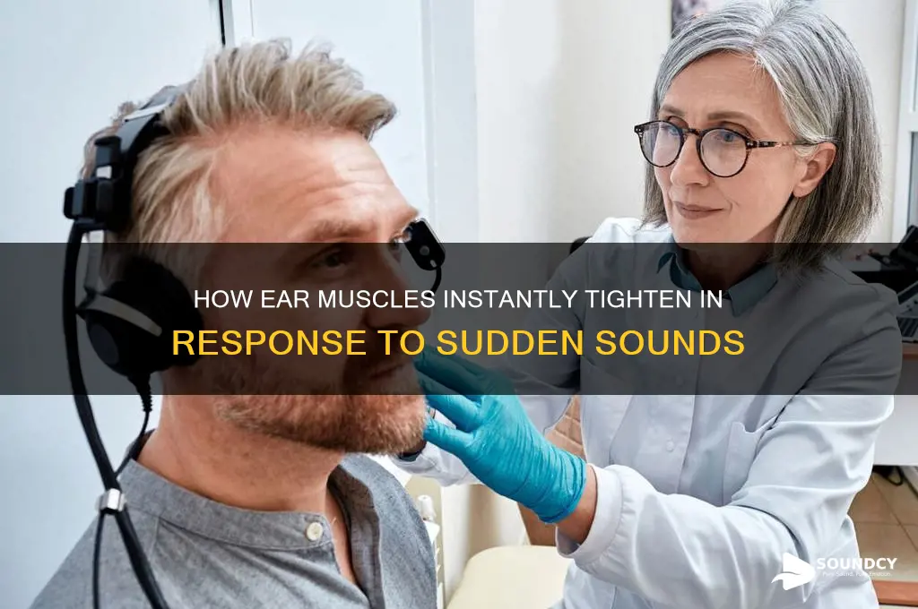 how do ear tighten when reacting to sudden sound