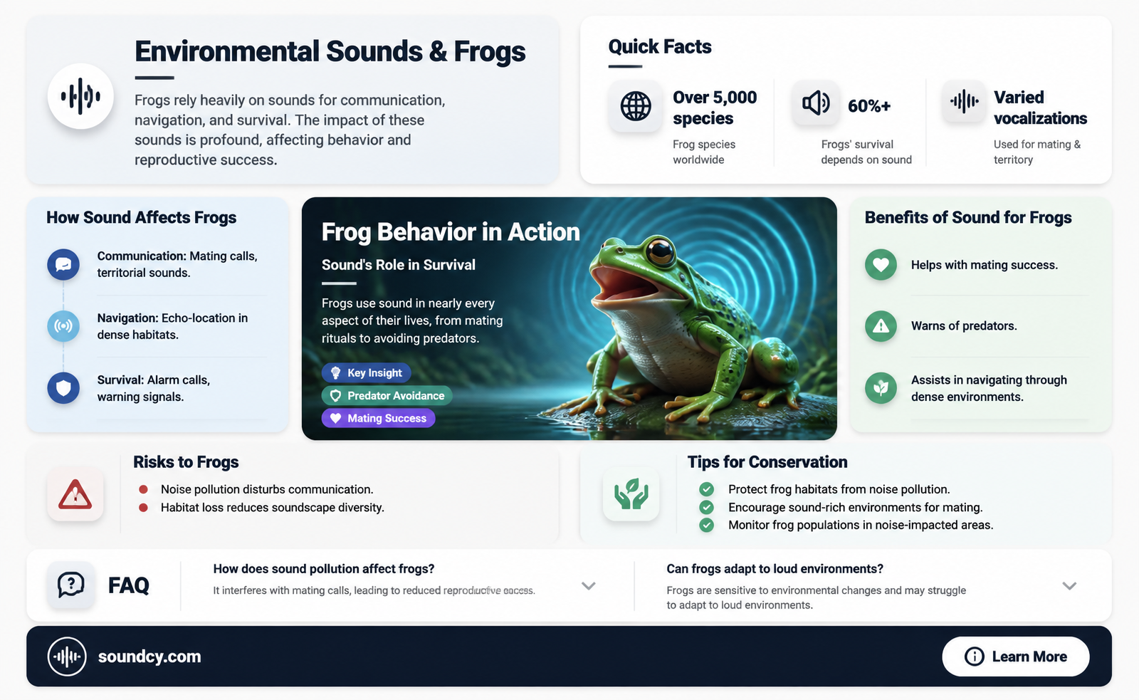 are frogs affected by sound