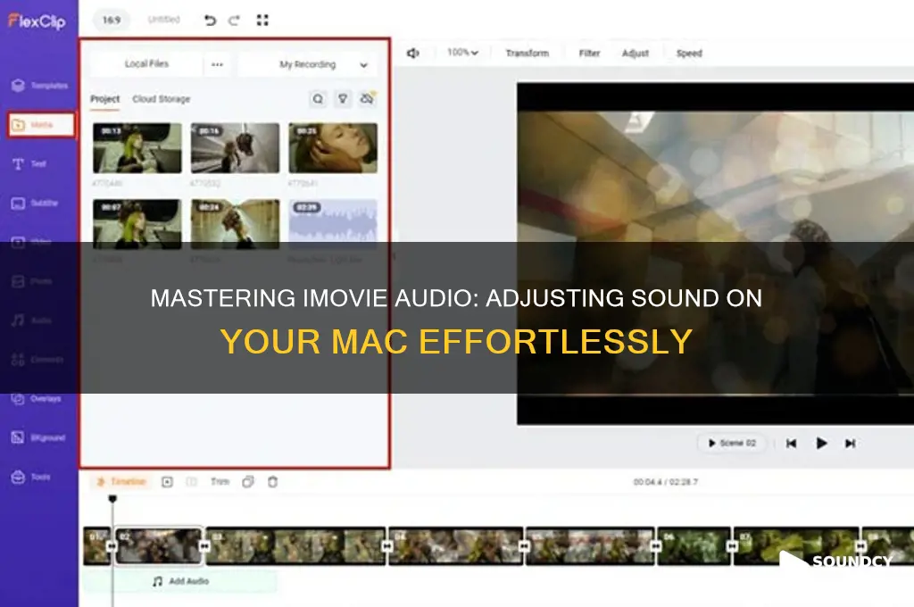 how do i adjust sound in imovie on mac