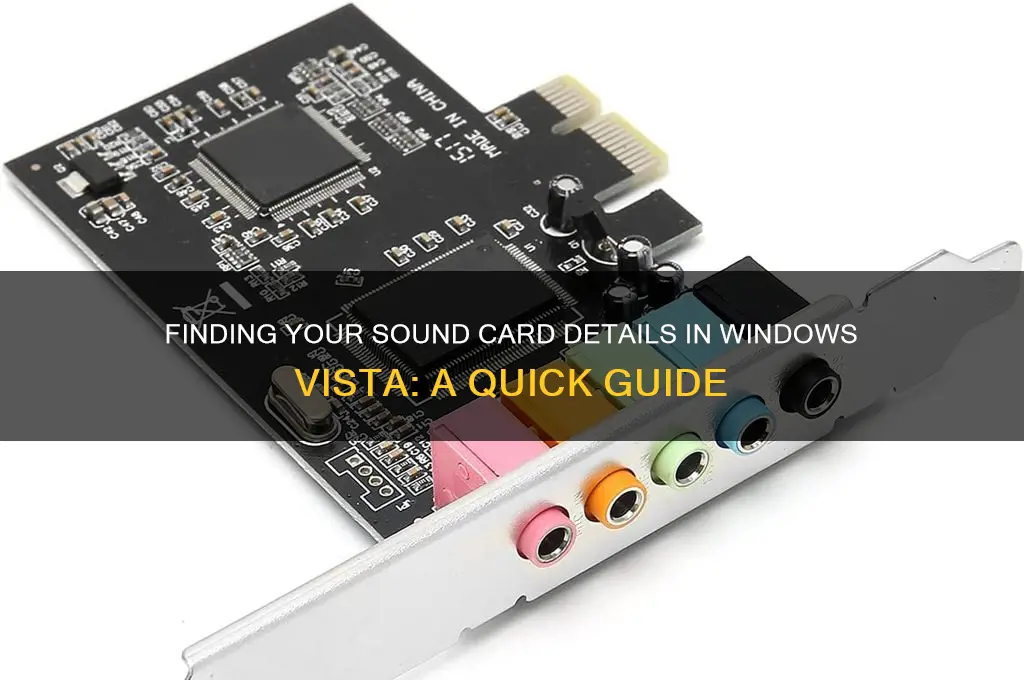 how do i find my sound card information vista