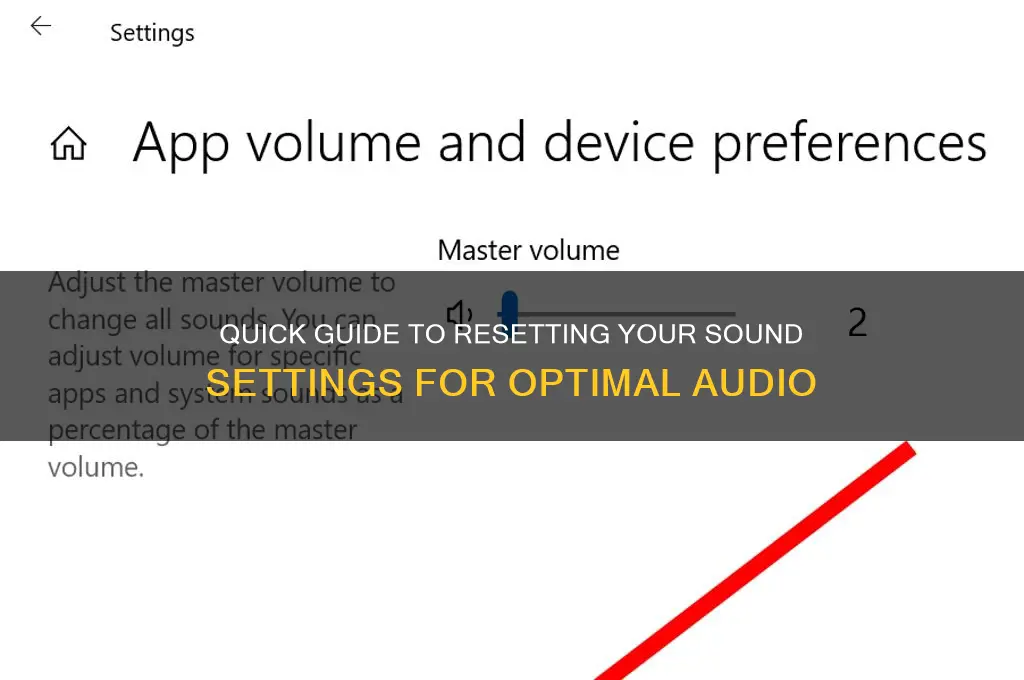 how do i reset sound settings