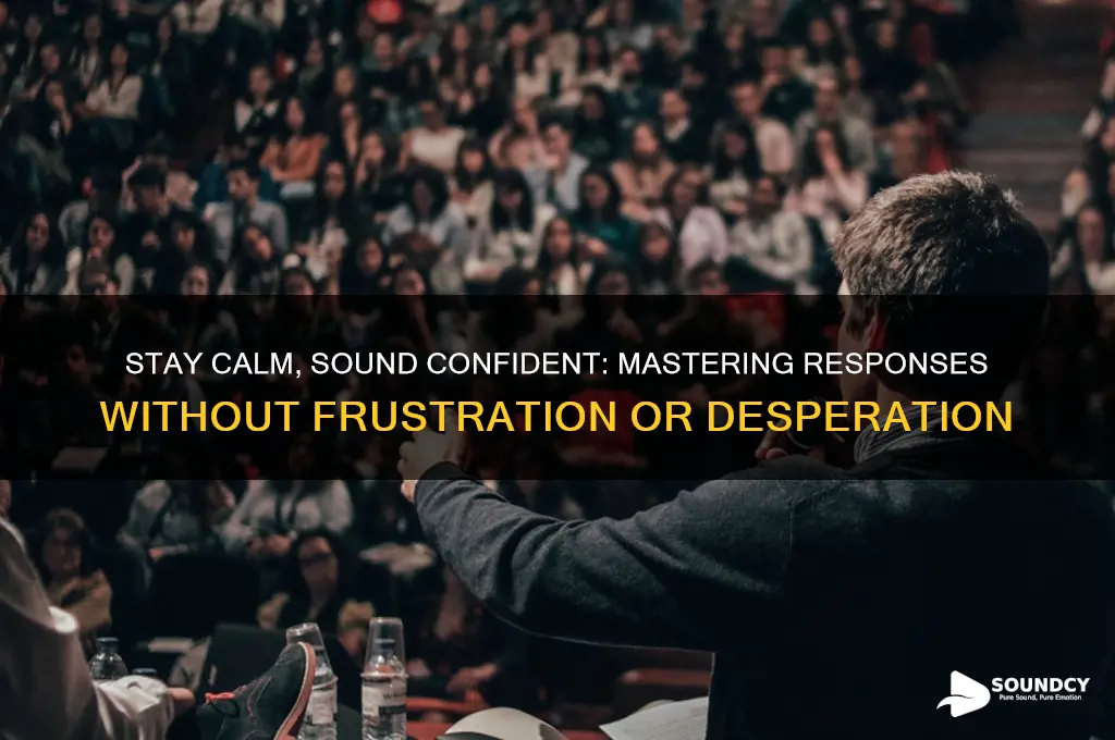 how do you respond without sounding poor and mad