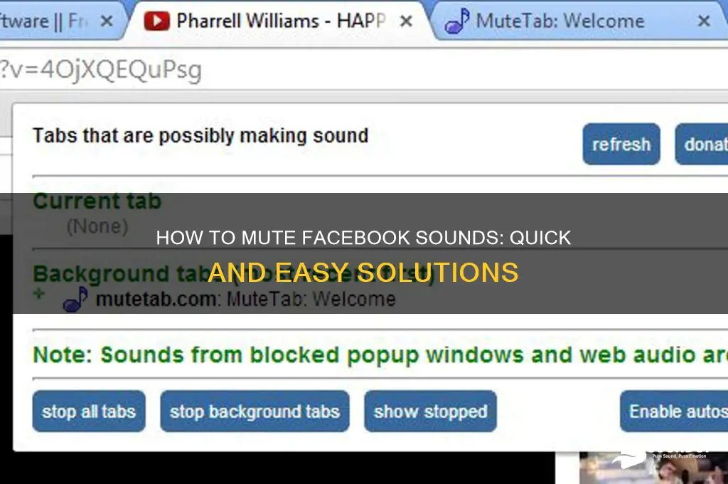 how do you stop fb sound