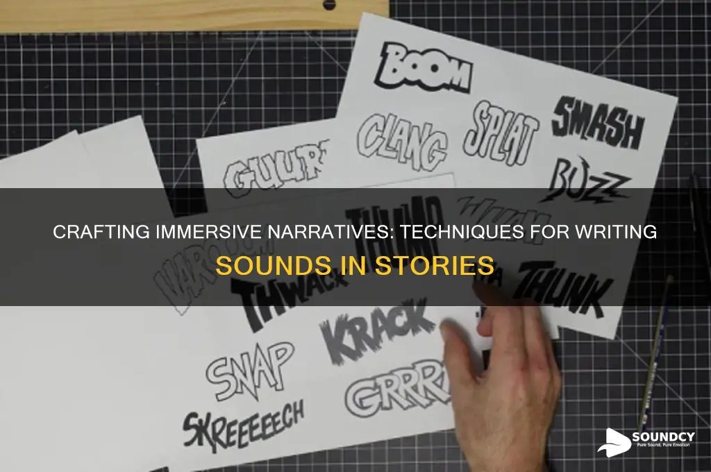 how do you write a sound in a story